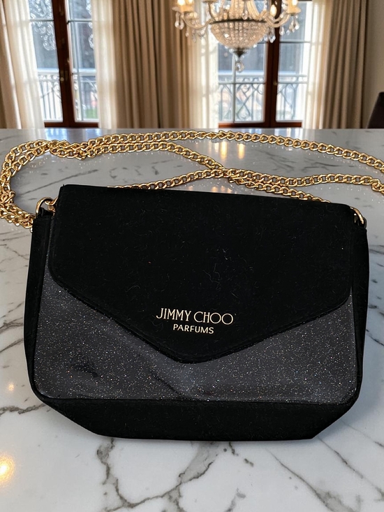 Jimmy Choo Handbags - Jimmy Choo Parfums Black Glitter Chain Crossbody Clutch Bag NWT Style